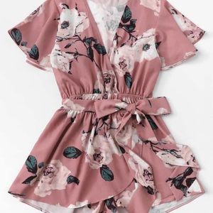 Pink floral romper from SHEIN